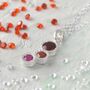 Garnet And Pink Ruby Silver January And July Birthstone Pendant, thumbnail 2 of 4