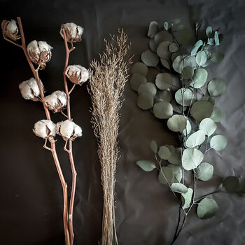Dried Flower Bouquet Dried Eucalyptus And Cotton, 2 of 7