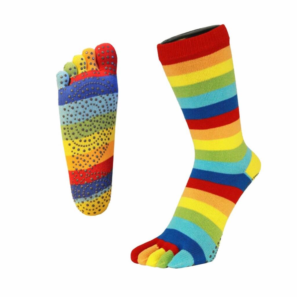 Yoga And Pilates Anti Slip Sole Mid Calf Toe Socks By TOETOE