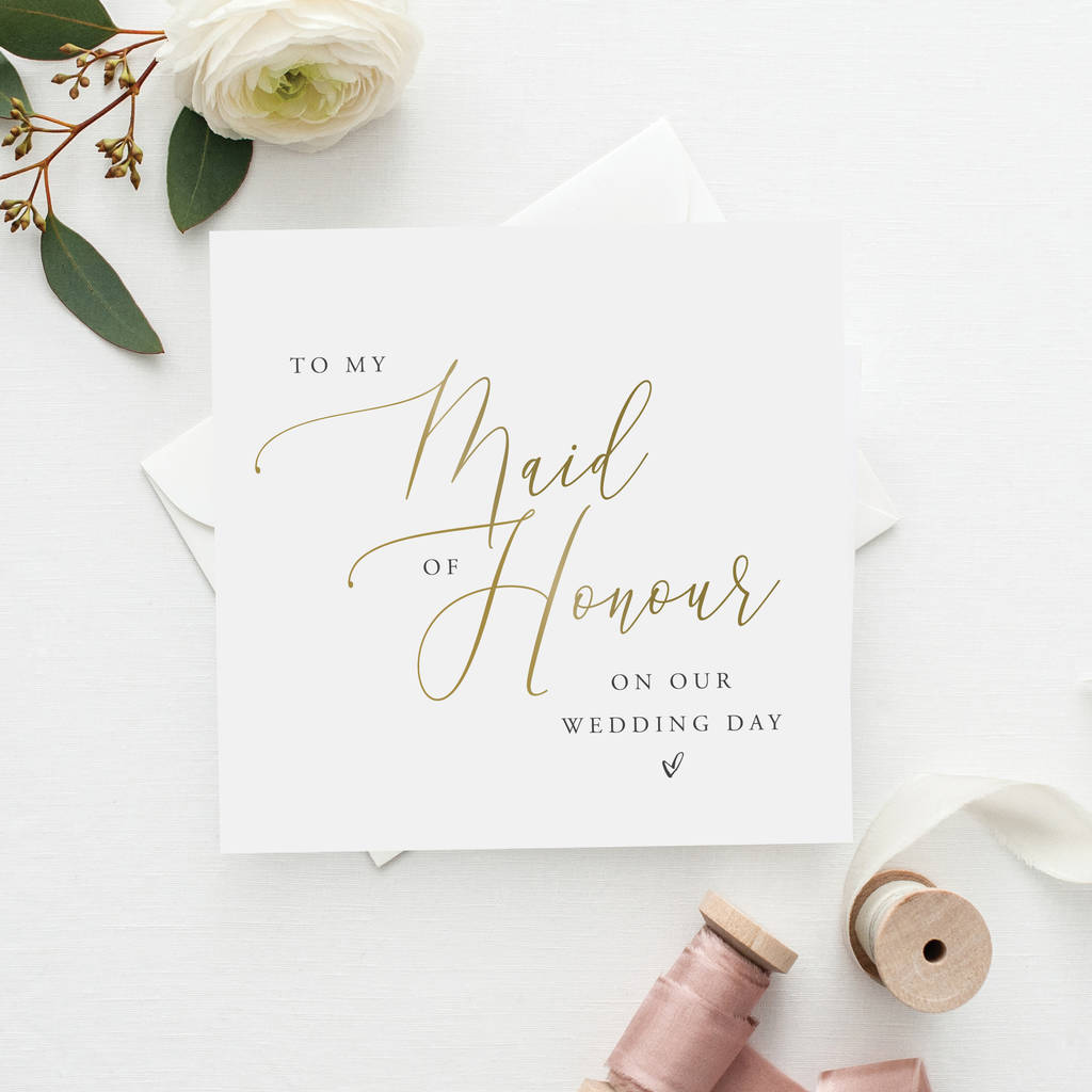 To My Maid Of Honour Card | Mock Gold Effect, 1 of 3