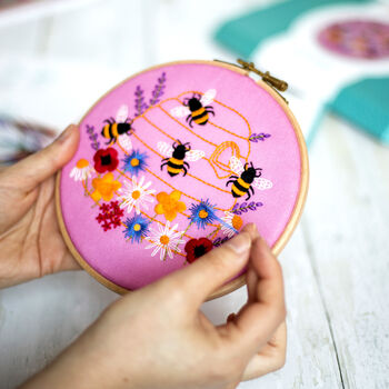 Honey Bees And Wildflower Embroidery Kit, 2 of 9