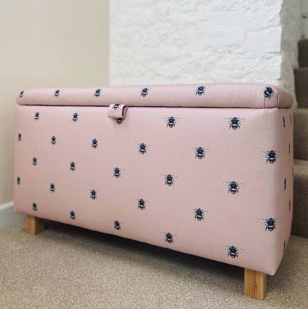 Bumble Bee Ottoman In Blush Pink, 1 of 3