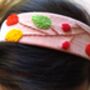 Linen Headband With Hand Embroidered Flower, thumbnail 2 of 12