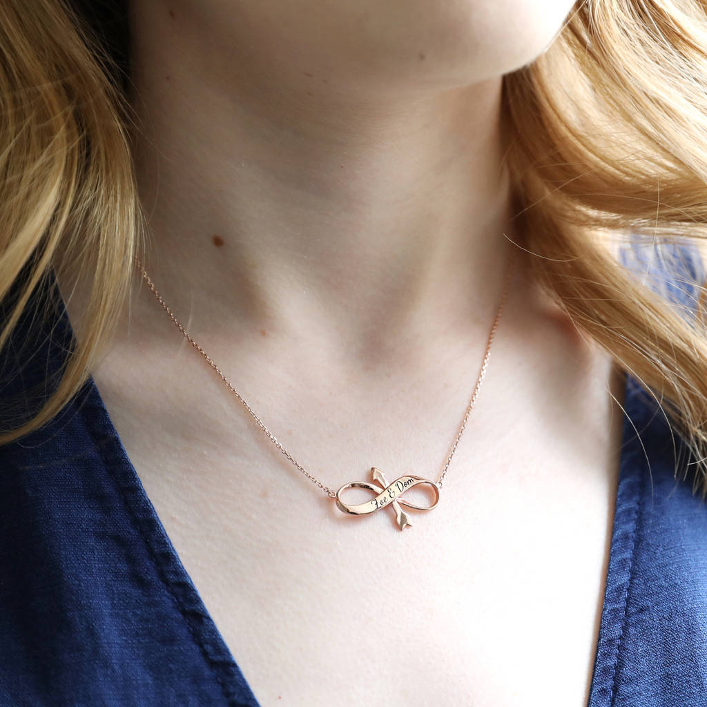 Personalised Infinity Arrow Pendant Necklace By Lisa Angel