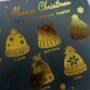 Personalised Family Or Friends Christmas Card With Foiled Christmas Wooly Hats, thumbnail 5 of 10