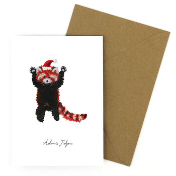 Christmas Standing Red Panda Greetings Card, 2 of 6