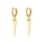 Gold Plated Green Opal Spike Charm Hoop Earrings, thumbnail 1 of 7
