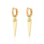 Gold Plated Green Opal Spike Charm Hoop Earrings, thumbnail 1 of 6