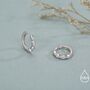 Marquise Cz Huggie Hoop In Sterling Silver, thumbnail 2 of 11