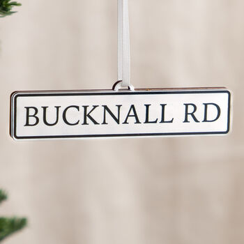 Personalised Street Sign Christmas Hanging Decoration, 3 of 3
