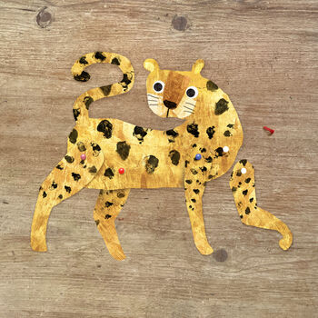 Cheetah Split Pin Puppet A5 Activity Greeting Card, 3 of 4