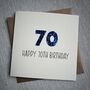 Personalised Happy 70th Glitter Milestone Birthday Card, thumbnail 1 of 6