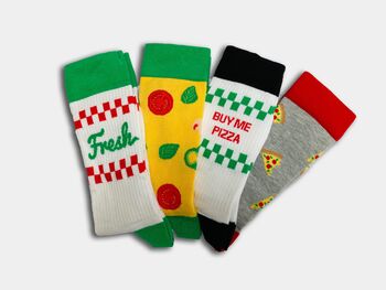 Pizza Novelty Sock Gift Set Bundle With Recipe Book, 3 of 6