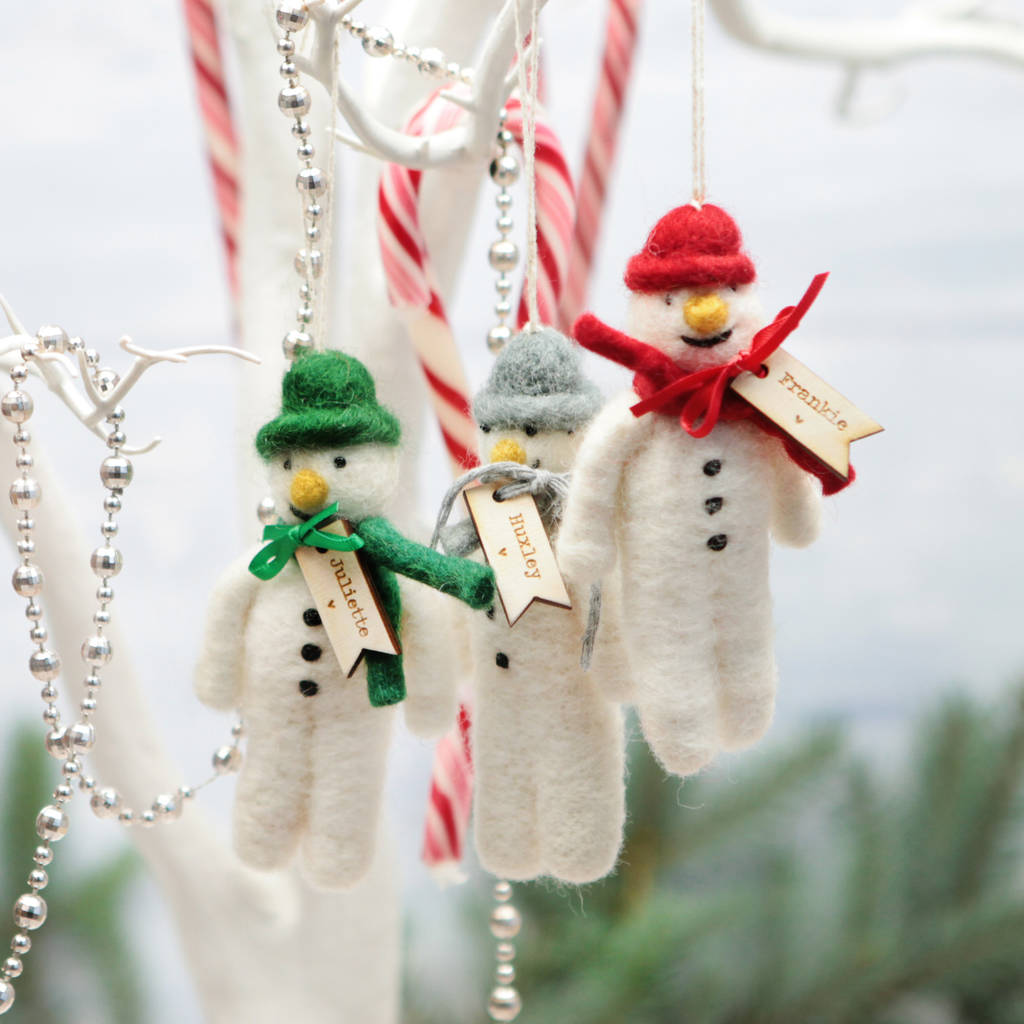 snowman christmas tree decoration by postbox party