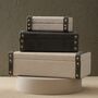 Handmade Neutral Leather Box Set With Gold Rivet Detail, thumbnail 1 of 7
