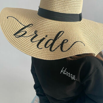 Bride Wide Brim Straw Sun Hat, 4 of 5