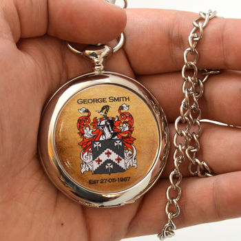 Family Crest Personalised Pocket Watch, 2 of 4
