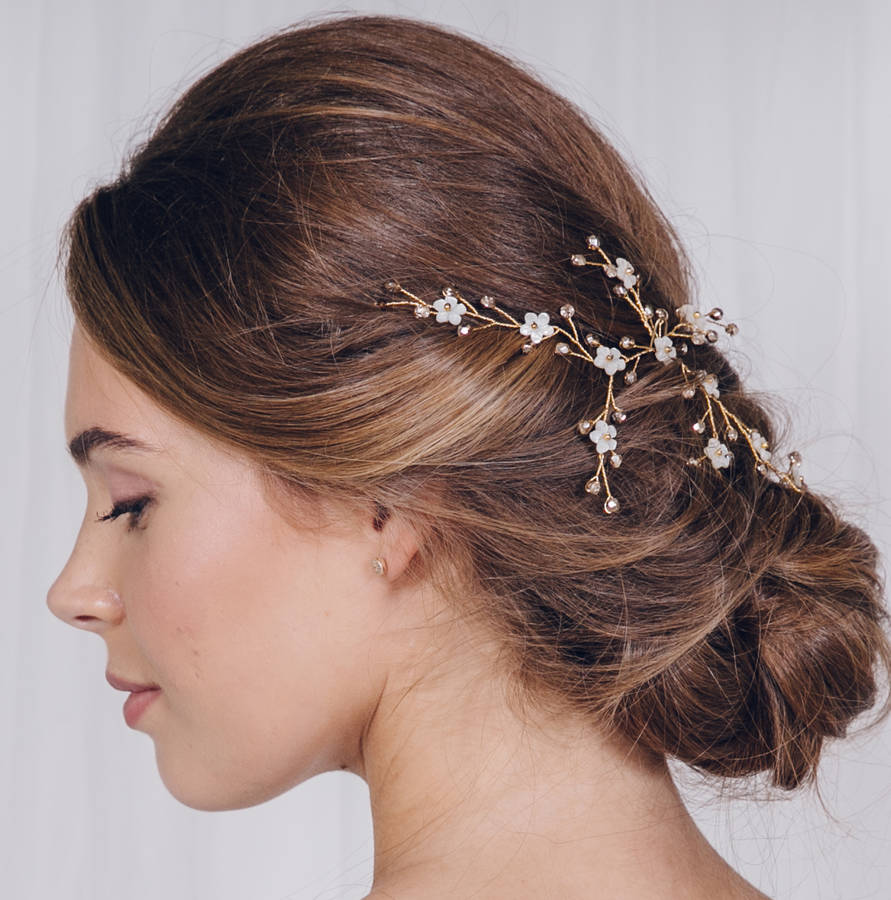 Small Gold, Silver Or Rose Gold Wedding Hair Vine Ivy, 1 of 12