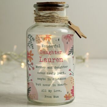Personalised Floral LED Glass Jar, 4 of 4