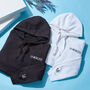 Personalised Roman Numerals Unisex Hoodie With Initial On Sleeve, thumbnail 9 of 12