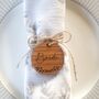 Personalised Solid Oak Napkin Tags, thumbnail 1 of 3