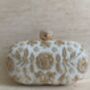 Off White Raw Silk Oval Clutch Bag, thumbnail 6 of 10