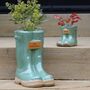 Personalised Green Welly Boots Planter Gift Set, thumbnail 3 of 9