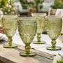 Set Of Four Palmas Green Wine Goblets, thumbnail 1 of 7