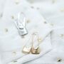 Gold And Silver Plated Dangle Safety Pin Earrings, thumbnail 1 of 9