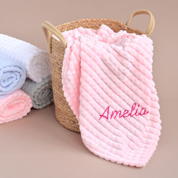 Personalised Pink Embossed Baby Blanket, 8 of 12