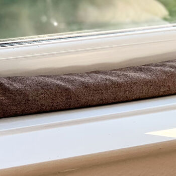 Custom Length Window Door Draught Excluder Brown Wool, 2 of 3