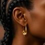 Flared Ribbon Sterling Silver Hoop Earrings, thumbnail 4 of 6