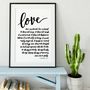 Love Is Patient Hand Lettered Art Print, thumbnail 1 of 8