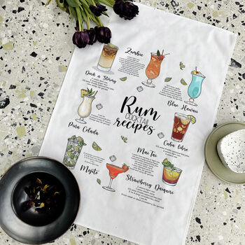 Personalised Rum Cocktail Recipe Tea Towel, 3 of 5