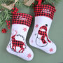 Personalised White Tartan Stocking With Snowman, thumbnail 2 of 5