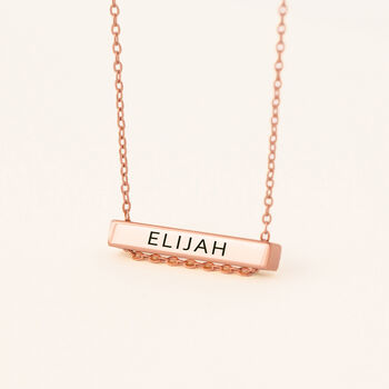 Engraved Bar Name Necklace, 8 of 9