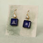 Cobalt Blue Vintage Glass Earrings, thumbnail 3 of 6