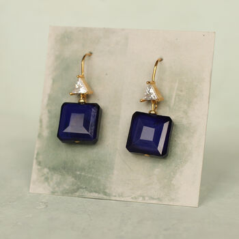 Cobalt Blue Vintage Glass Earrings, 3 of 6