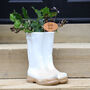 Personalised Large White Wellington Boots Planter, thumbnail 3 of 11