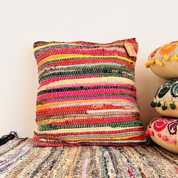 Rag Rug Rainbow Striped Cushion Cover And Inner, 6 of 7