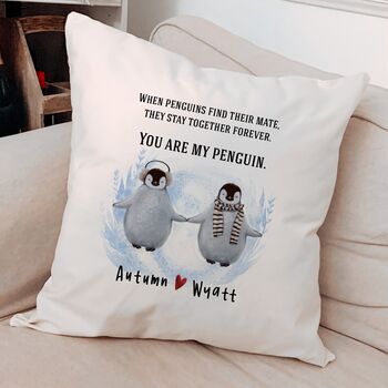 Personalised Penguin Cushion For Valentine's Day, 3 of 3