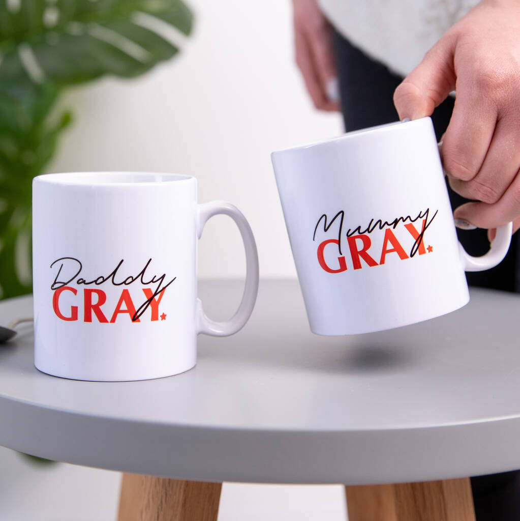 Personalised Mummy And Daddy Mug Gift Set By The Gifting Knot