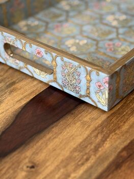 Luxury Lacquer Coated Wood Serving Tray, Printed Medium Size, 11 of 12