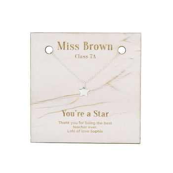 Personalised Teacher 'You're A Star' Necklace, 3 of 8