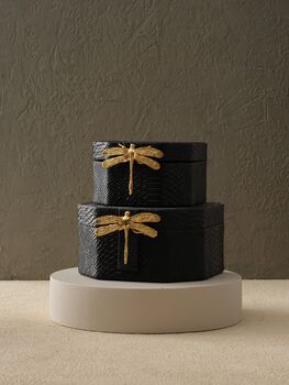 Handmade Burgundy Faux Leather Storage Boxes – Set Of Two, 3 of 4