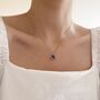 Sterling Silver Pendant Birthstone Necklace September Sapphire, thumbnail 2 of 7