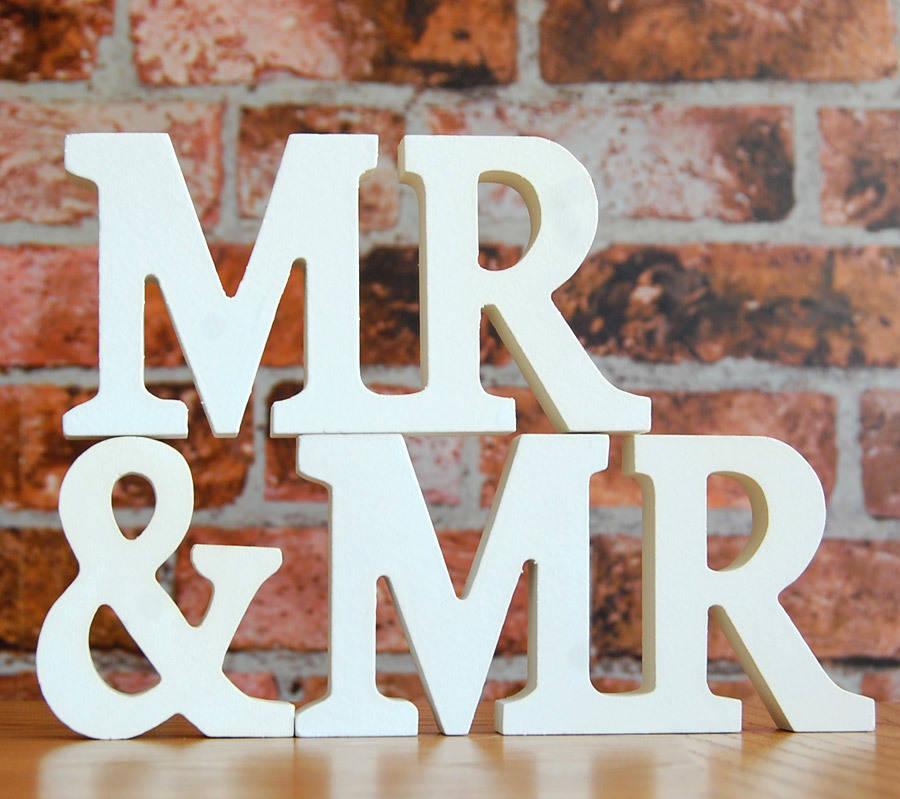 'Mr And Mr' White Wooden Sign By Pink and Turquoise ...