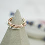 Solid 9ct Gold Trinity Wedding Ring In Three Colours, thumbnail 3 of 4