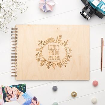 Personalised Hen Do Wooden Memory Book, 2 of 6