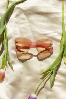 Pink Thin Frame Butterfly Cat Eye Sunglasses, 2 of 8